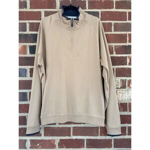 Williams & Kent Mens XXL Shirt Long Sleeve Tan Quarter Zip Pullover Performance